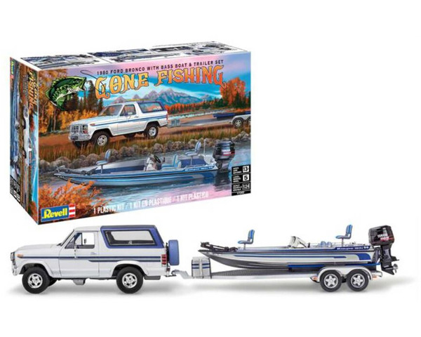 1980 F0rd Bron with Bass Boat Plastic Model Kit photo