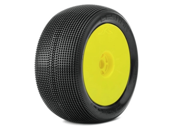 Lesnar 1/8 Truggy Tires (pair) Mounted On Yellow Dish Rims Ultra photo