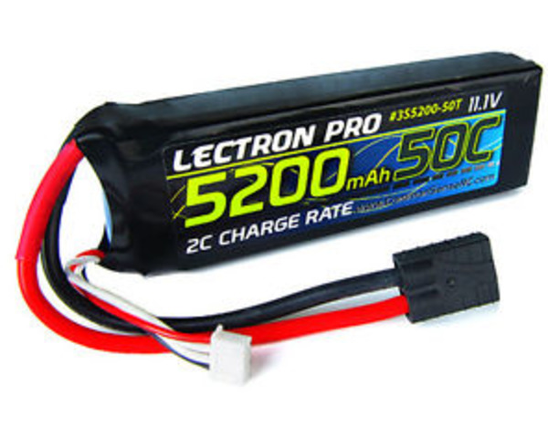 Lectron Pro 11.1v 5200mah 50c Lipo Battery with Tra photo
