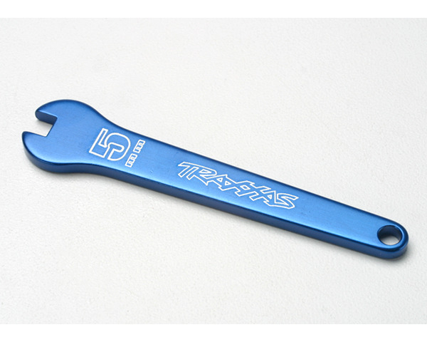 Flat wrench, 5mm (blue-anodized aluminum) photo
