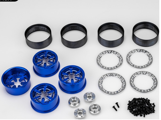 Bulls Eye - 2.0 6 Slot Crawler Wheel Blue W/ Silver Chamfer And photo