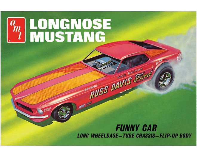 1/25 69 Mustang Long Nose Funny Car Gas Ronda Plastic Model Kit photo
