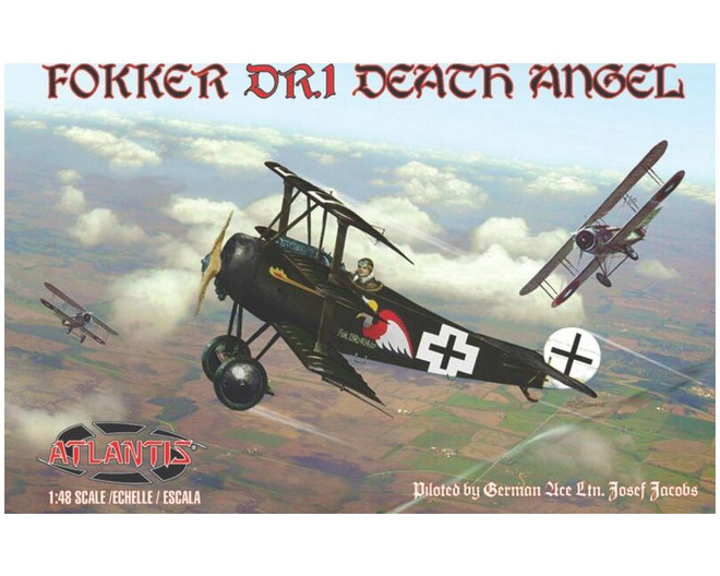 1/48 Fokker Dr1 Death Angel Plastic Model W/ Trading Card photo
