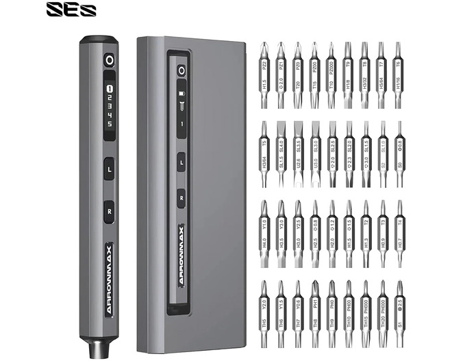 SES Electric Screwdriver 72 in 1 - Space Gray Case  photo