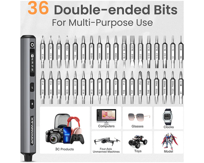 SES Electric Screwdriver 72 in 1 - Space Gray Case