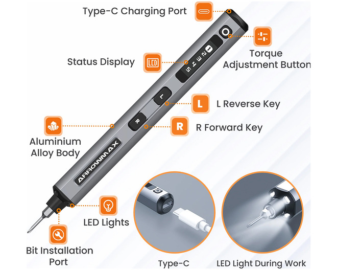 SES Electric Screwdriver 72 in 1 - Space Gray Case