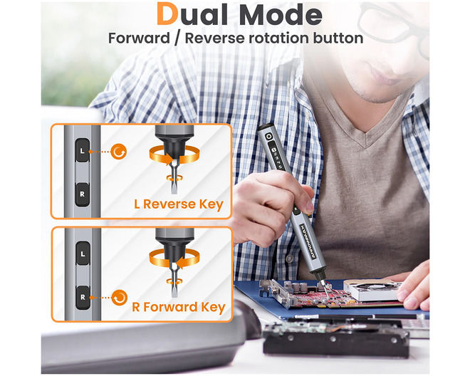 SES Electric Screwdriver 72 in 1 - Space Gray Case