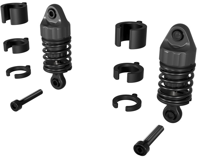 Rear Shock Set 38.50mm Length, 800cSt Oil (2): GROM