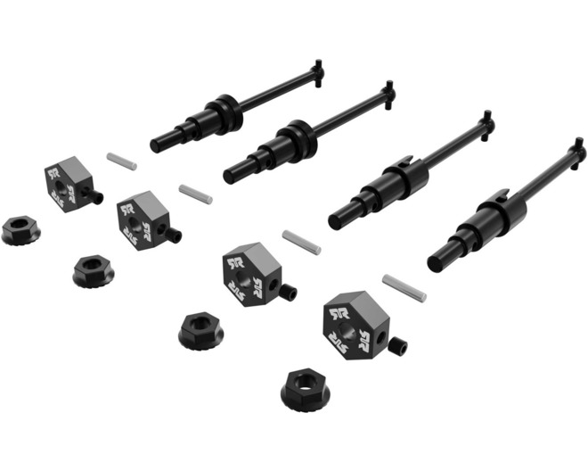 Metal Axle & Wheel Hex Set Type F (4): GROM