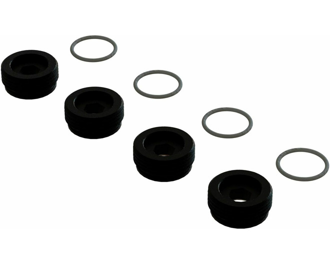 Aluminum Front Hub Nut Black Inc. O-Rings 4 photo