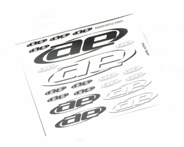 discontinued AE logo decal sheet black and white photo