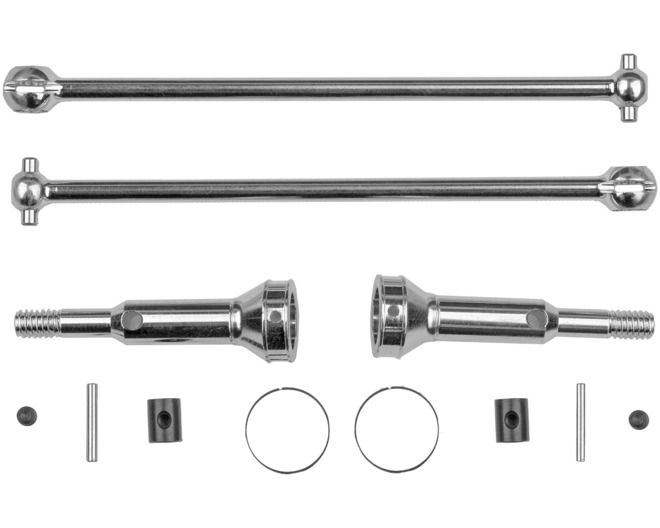 RC10T Rear CVA Set 84mm Chrome photo