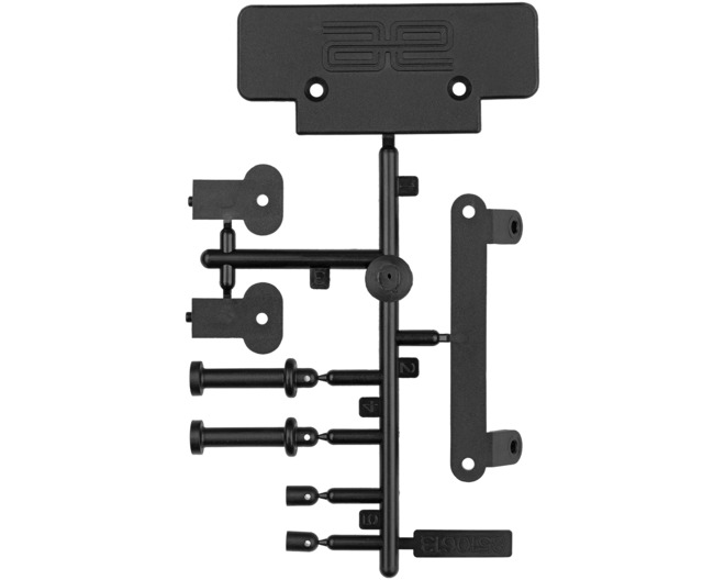 RC10T Front Bulkhead Bumper And Body Mounts Black photo