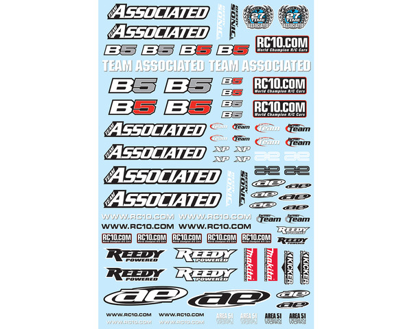 discontinued  RC10B5 Decal Sheet photo