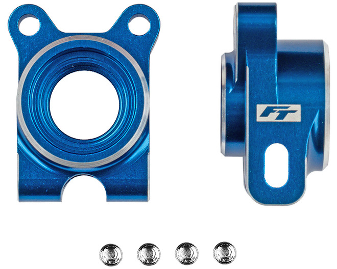 RC10B7 FT Aluminum Rear Hubs -4 Offset Blue photo