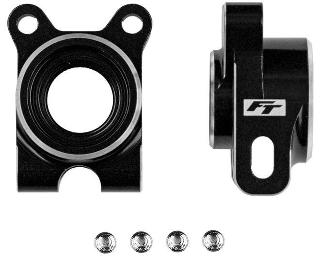 RC10B7 FT Aluminum Rear Hubs -4 Offset Black photo