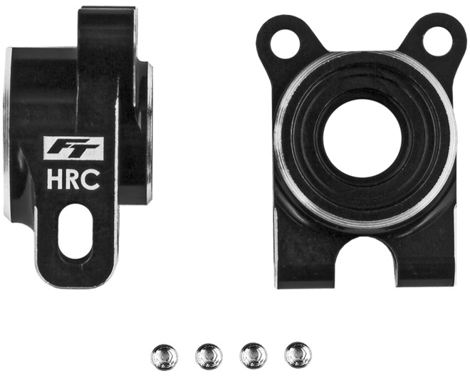 RC10B7 FT Aluminum HRC Rear Hubs -4 Offset Black photo