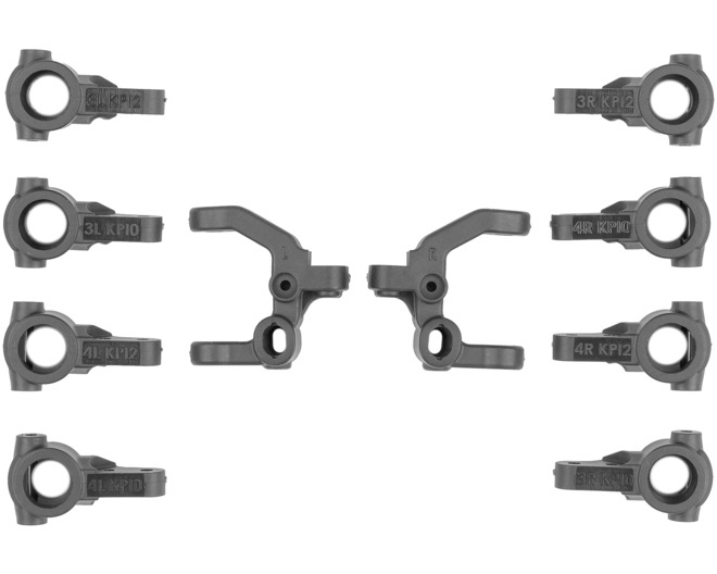 RC10B7.1 FT Caster And Steering Block Set Carbon photo