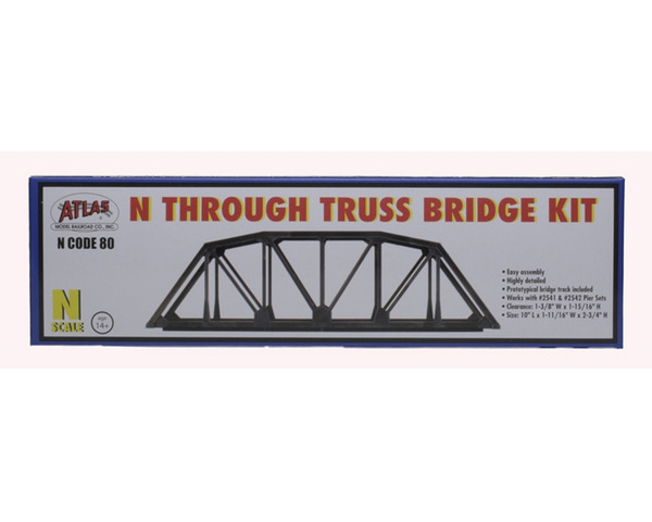 N KIT Code 80 Through Truss Bridge Silver photo