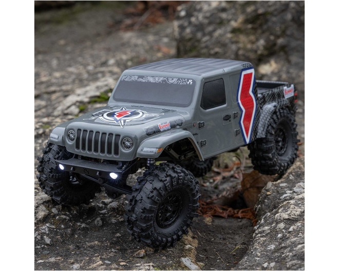 SCX24 Summit Racing Jeep Gladiator 4x4 Rock Crawler RTR Gray photo