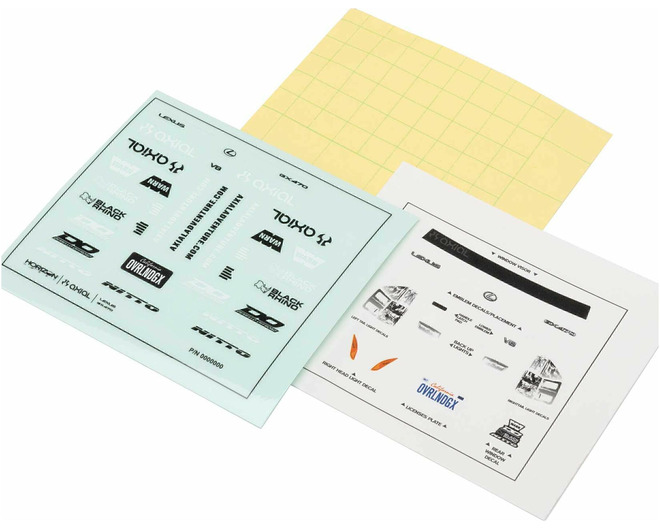 Decal Sheet: SCX24 Lexus GX470 photo