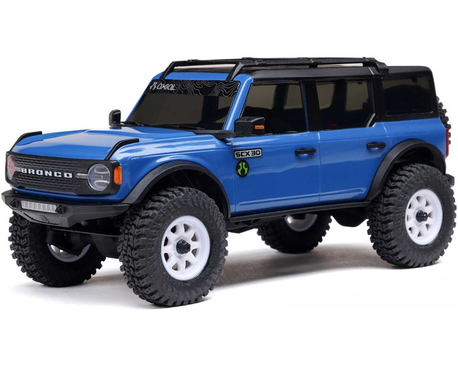 1/30 Scx30 Ford Bronco 4x4 RTR Brushed Rock Crawler Blue photo