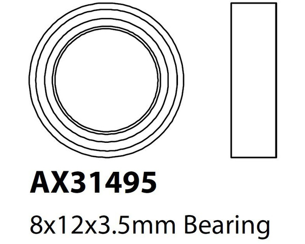 AX31495 Bearing 8x12x3.55mm 2 photo