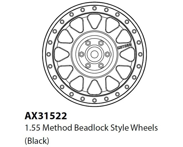discontinued AX31522 1.55 MethodBeadlock Style Wheels Black 2 photo