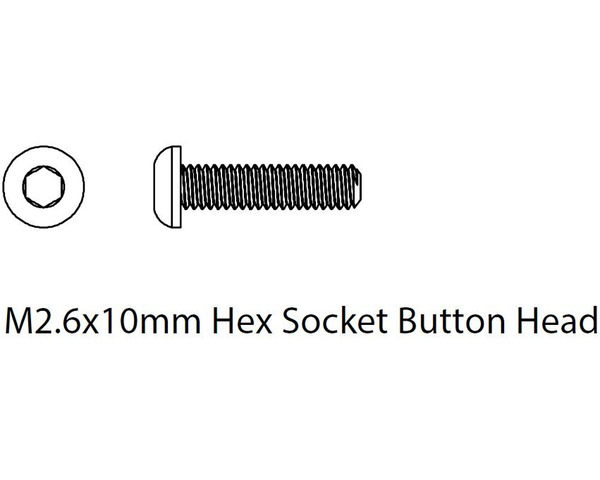 AX31538 Hex Socket Button Head M2.6x10mm Black 10 photo