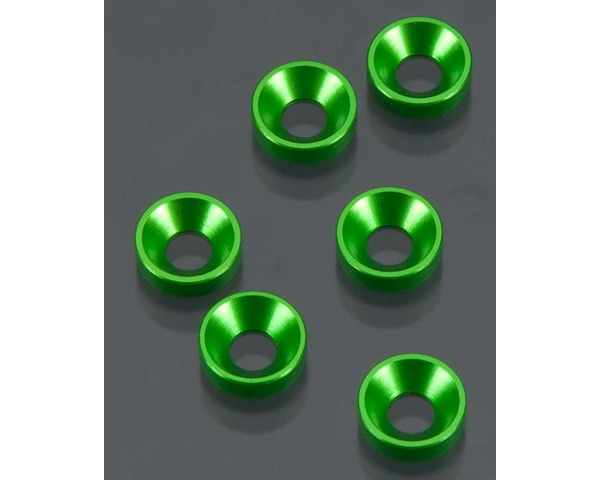 discontinued Cone Washer 3x7x2mm Green (6) photo
