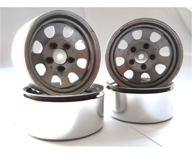 Steel 1.9 Beadlock 5-Lug Wagon Wheels for 12mm Hex (Raw) (4)