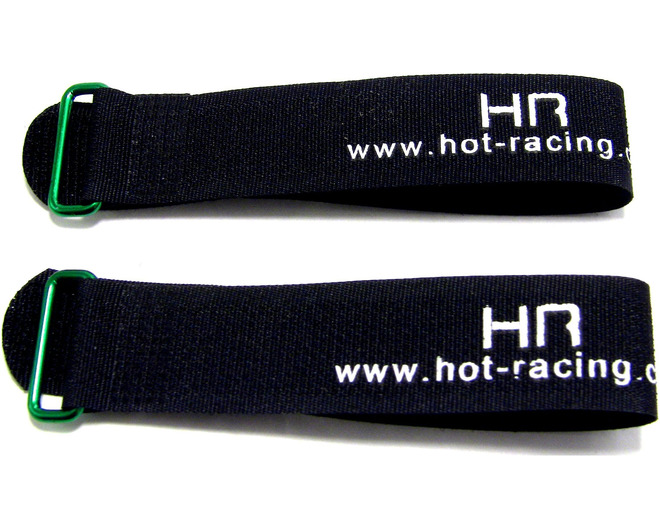 Green/Black hook and loop Straps 200mm