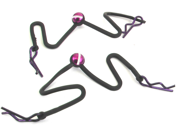 Body Clips with Fastened Rubber Leash (Purple) photo