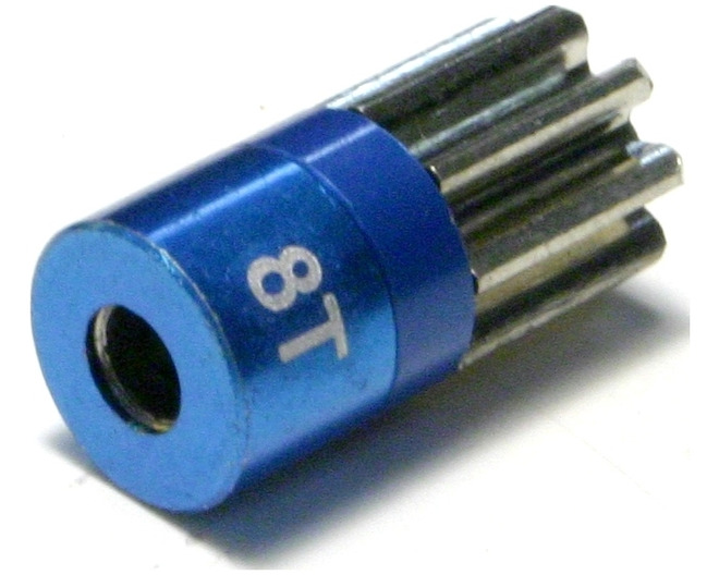 Long Blue 32 Pitch 8 T Pinion Gear