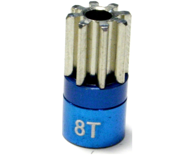 Long Blue 32 Pitch 8 T Pinion Gear