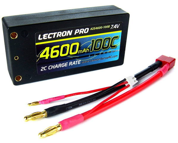 Lectron Pro 7.4v 4600mah 100c Shorty Lipo Battery with 4mm Bul photo