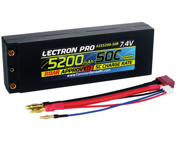 7.4V 5200mAh 50C Lipo Battery with Removable Leads - Hard Case photo