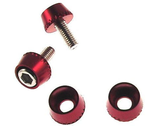 Red Aluminum M3 Conical Washers (4) photo