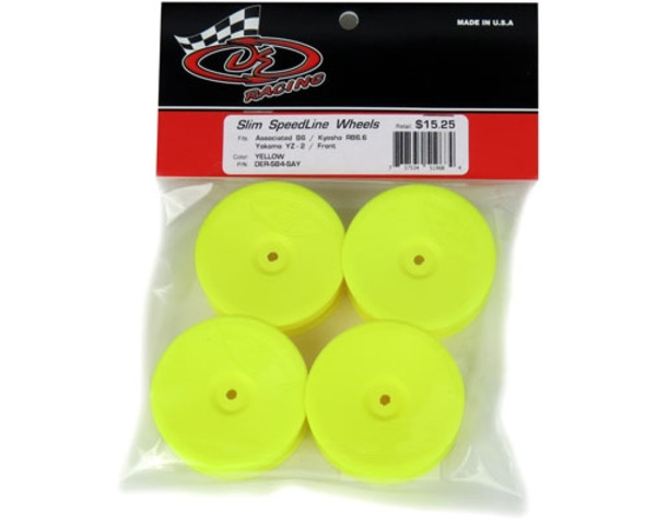 Slim Speedline Buggy Wheels for B6/B6D/RB6 Front Yellow 4 pieces photo