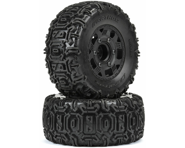 Warthog SC 2.2 /3.0 Off-Road Tires Mounted on Ripper Black 6x30  photo