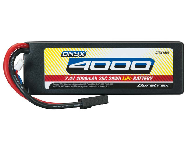 LiPo Onyx 2S 7.4V 4000mAh 25C Hard Case TRA Plug photo