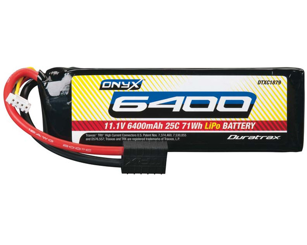 discontinued Lipo Onyx 3s 11.1v 6400mah 25c Soft Case Tra Plug photo