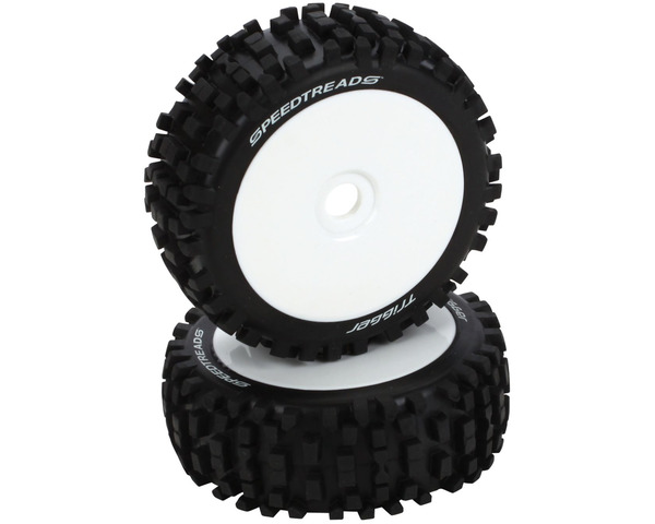 discontinued Speedtreads Trigger 1/8 Buggy Tires Pre-Mounted Whi photo