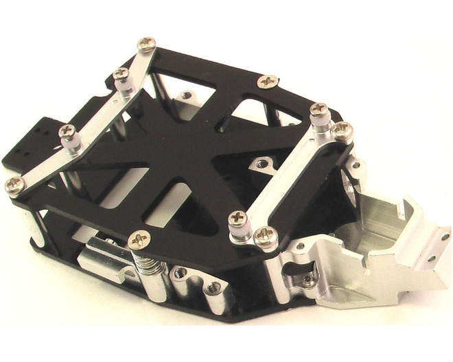 Tap to zoom discontinued Fiberglass Complete Chassis (Black & Silver) - Losi