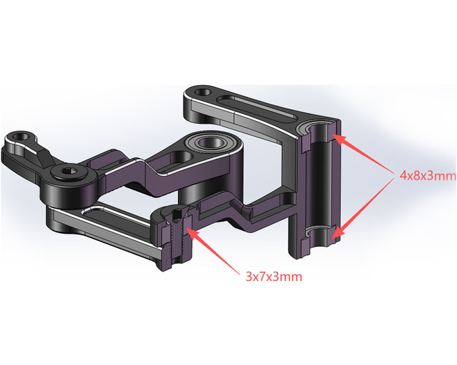 CNC T6 Bearing steering bellcrank FZD2 photo
