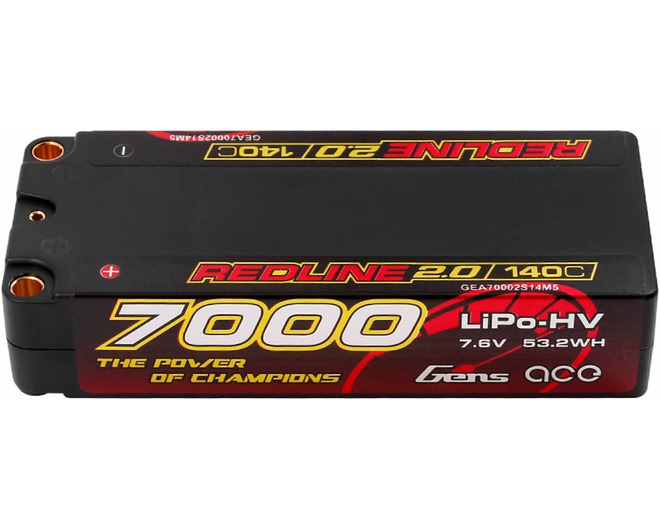 Redline 2.0 7000mAh 2S1P 140C Mid- size LiPo battery photo