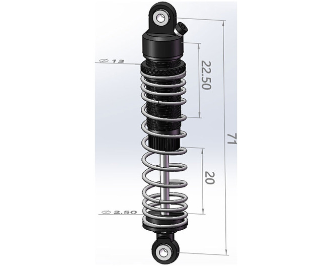 Aluminum Damper Shock 71MM (2) - GROM MT