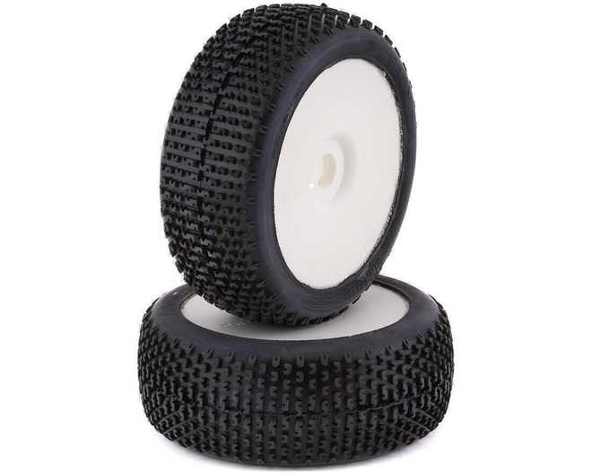 Easy Pre-Mounted 1/8 Buggy Tires (2) (White) (Extra Soft) photo
