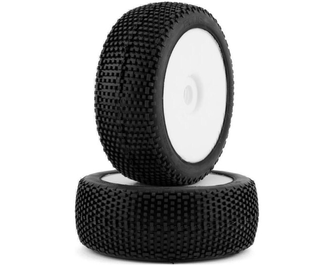 Plus Pre-Mounted 1/8 Buggy Tires (2) (White) (Extra Soft) photo