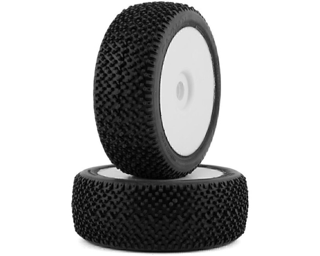 Cayman Pre-Mounted 1/8 Buggy Tires (2) (White) (Extra Soft) photo